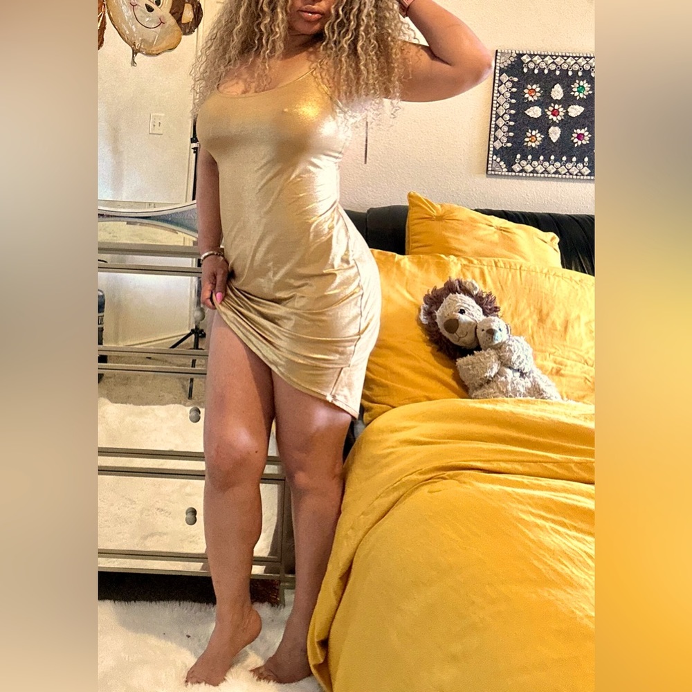 Skims gold goddess dress!